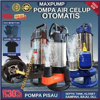Gambar MAXPUMP Pompa Celup Air Kotor 2 inch Blade Otomatis Dengan Pisau Pemotong 1Hp Untuk Air Asin Laut Septic Tank / Kloset Casing Stainless & Power 750W untuk Lumpur Pasir Kuras Air Banjir 220V - WQD10-10-0.75FQG-BIRU dari Poseidonpump Kota Administrasi Jakarta Utara 1 Tokopedia