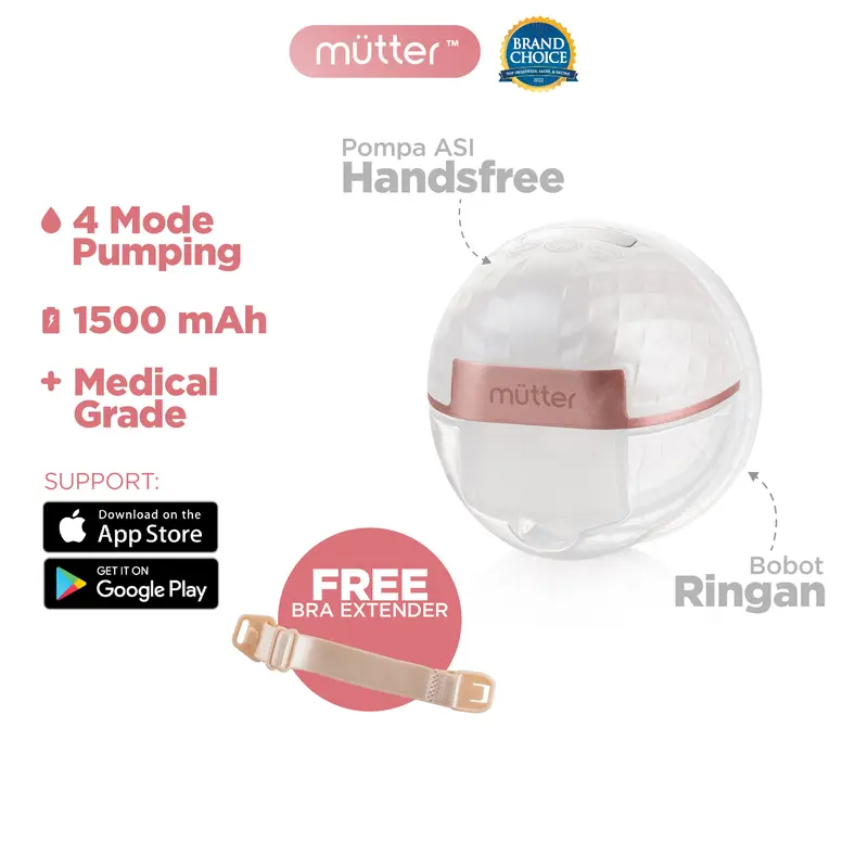 Pompa ASI Elektrik Smart Wearable Mutter Gold Links dengan 4 Mode Nyaman dan Baterai Lithium Rechargeable - Bayi 1