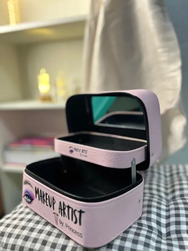 Custom Nama pouch makeup basic Tingkat / tas kosmetik/ makeup box 1