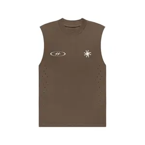 HLWN Running Unisex Muscle Tee Brown - Elixir