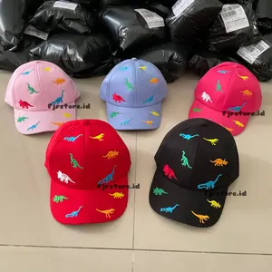 Topi Baseball Anak Laki Laki Perempuan Full Bordir Dino Dinosaurus
