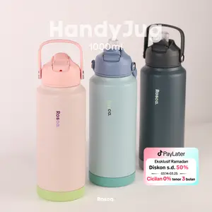 Rosca HandyJug Tumbler Stainless 1 Liter Botol Minum 1 Liter Tahan Panas / Dingin Portable Stainless Steel Tumblr