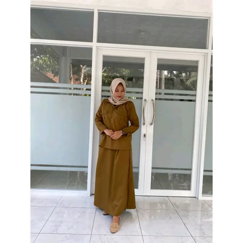 Setelan PDH Keki/Setelan Kerja/Seragam Dinas Keki Model Saku dada/saku atas Bawahan Rok A 4
