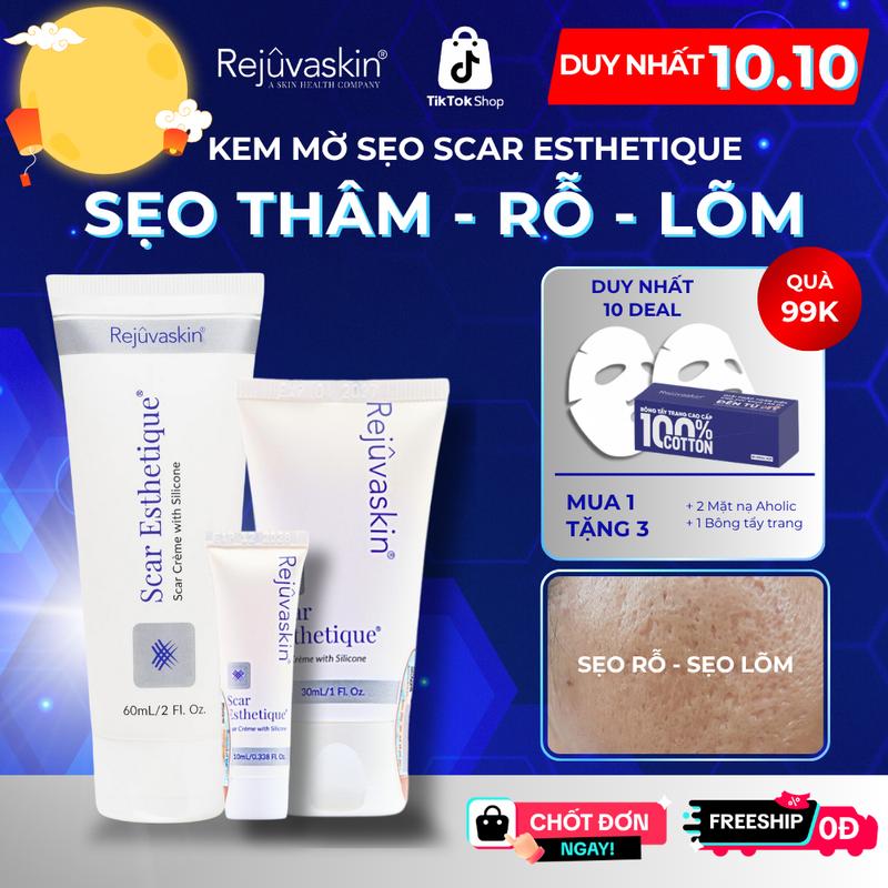 [DEAL MỚI] Kem Hỗ Trợ Mờ Sẹo Thâm, Rỗ, Lõm giúp làm mờ sẹo, sáng mịn da Scar Esthetique Rejuvaskin, trị thâm mụn skincare, an toàn cho da, Hiệu Quả Từ Mỹ