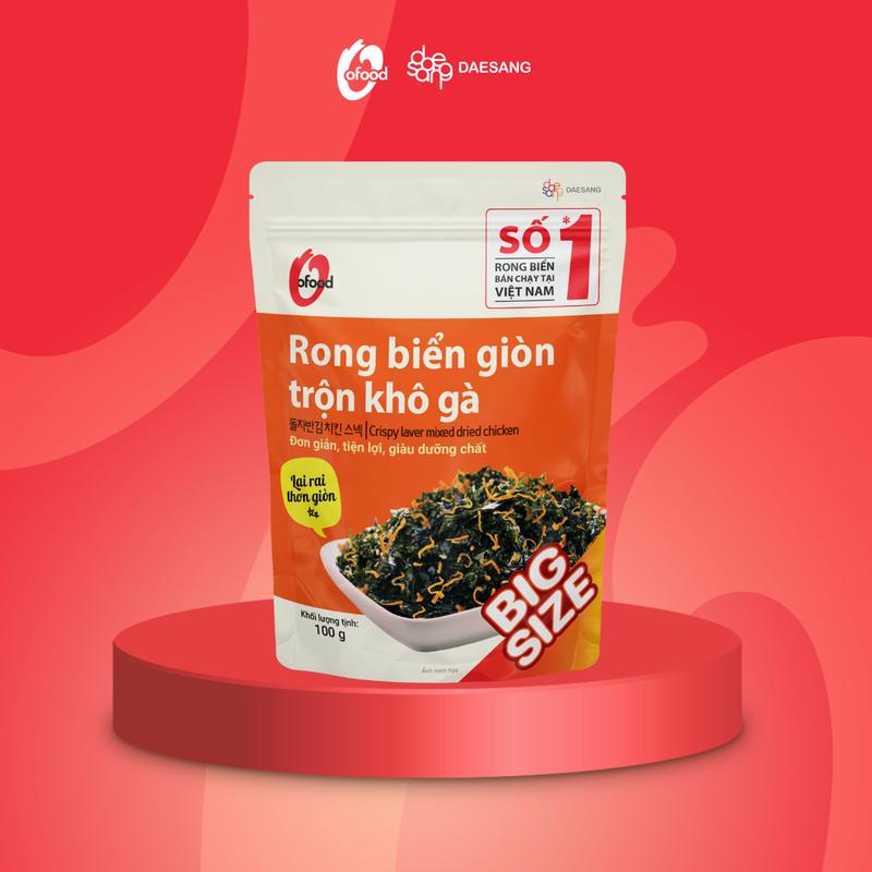 BIG SIZE 100G Rong Biển Giòn Trộn Khô Gà O’Food – Snack Rong Biển Hàn Quốc – Ăn Liền Tiện Lợi