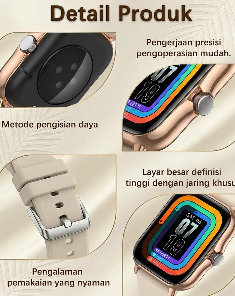 MARQ Jam Tangan Pintar Pemantauan Kesehatan Harian Detak Jantung untuk Pria dan Wanita MARQ Jam Tangan Pintar Pemantauan Kesehatan Harian Detak Jantung untuk Pria dan Wanita