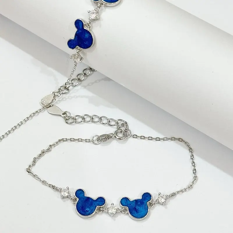 Gelang rantai mick*y bau biru s925 0