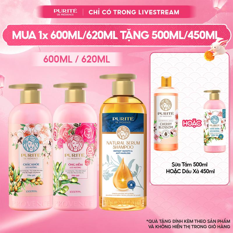 Combo Dầu Gội Purité Chắc Khỏe Lưu / Óng Mềm Lưu Hương / Serum Ngăn Gãy Rụng…