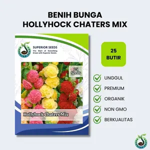 Biji Benih Bunga Hollyhock Tumpuk Mix Warna (Superior Seeds)