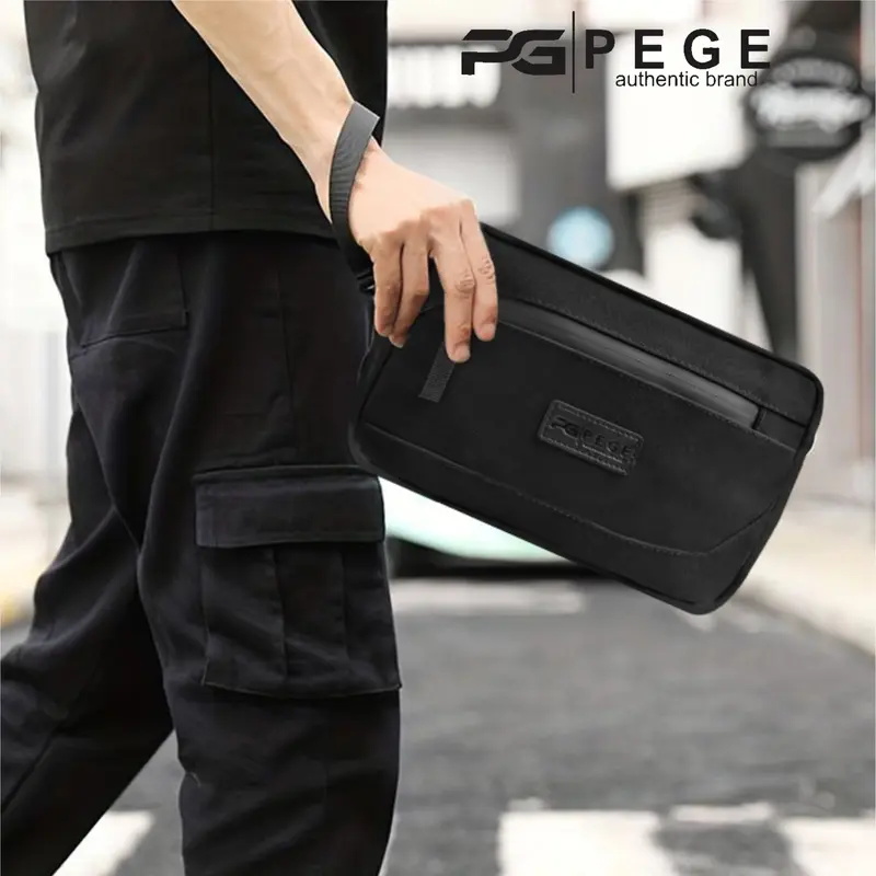 Tas Selempang Bahu Pria PEGE Hugo Slingbag Hitam Polos 3in1 Bisa Untuk Pouch Handbag dan Slempang - PG 9016 8