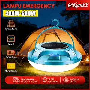 [Garansi 10 tahun] Lampu Darurat UFO 600W Lampu Darurat LEDSuper Terang 2 Model Tenaga Surya + lsi Ulang USB -LampuBerkemah-Lampu Berkemah LED Gantung Luar RuanganTahan Air