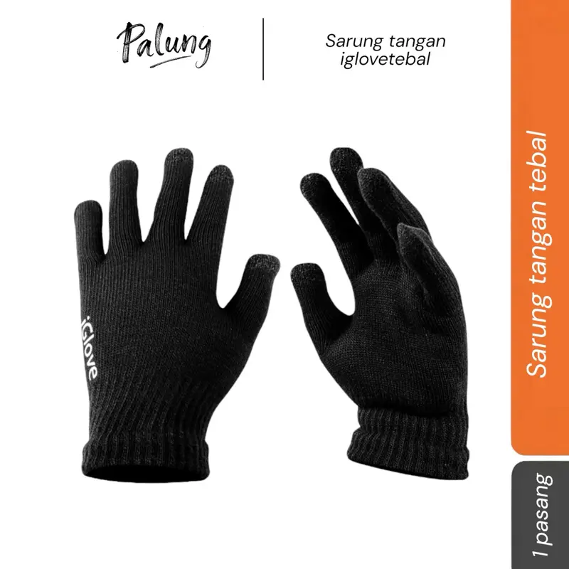 Tebal - iGlove Sarung Tangan Motor Touch Screen untuk Smartphone dan Tablet - Black palung mariana