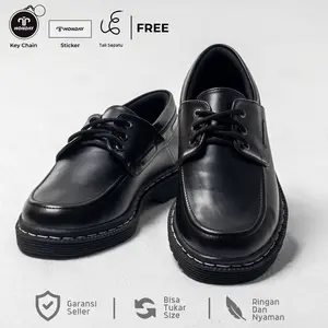 MNDY Official - Oslan Black - Sepatu Pantofel Docmart Hitam Pria Shoes  Kerja Boots Kasual Fantofel