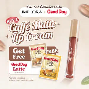 Implora Caffe Matte Lip Cream | Lip Transferproof dengan  UV Shield Protection | Pigmented & Colorlock | BlurMatte