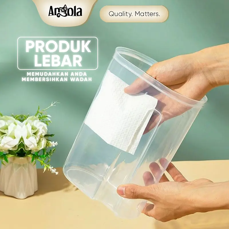 ANGOLA Storage Jar Tempat Penyimpanan Cereal/Beras Kontainer Makanan Plastik Wadah C82 Biru Pink Toples 5