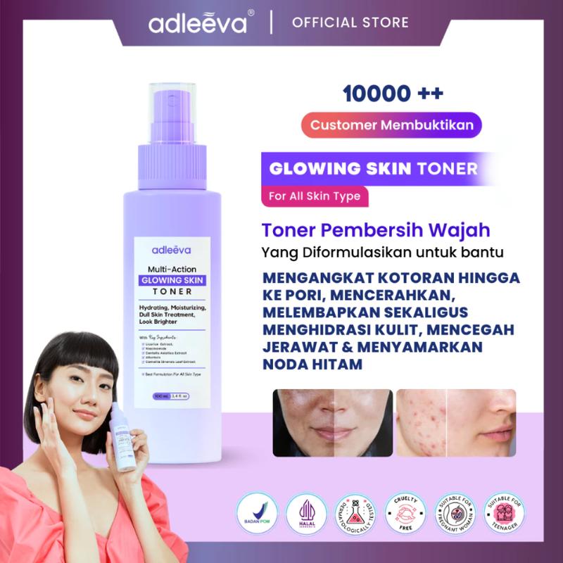 Adleeva Skincare Glowing Skin Toner Melembabkan Anti Kusam dan Jerawat 100ml 1