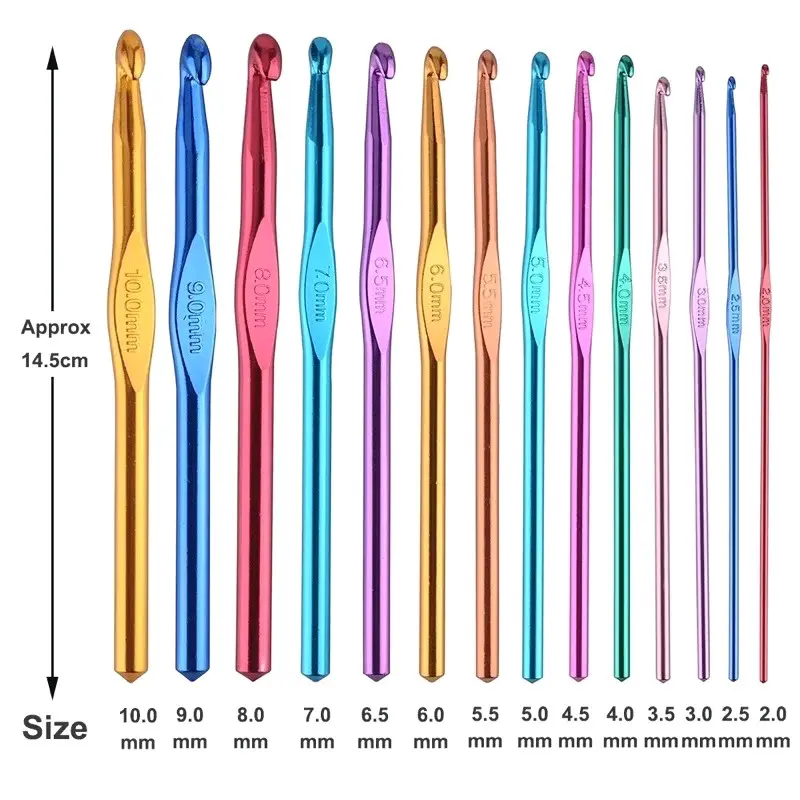 Hakpen Untuk Merajut Bahan aluminium (Crochet Hook Set Hookpen)