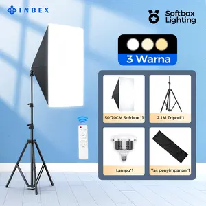 【Warranty 180 HARI】【24H Shipping】【COD】INBEX Softbox ILM2 Lighting Konten Livestream Lampu Foto Studio 2.1M Tripod+Softbox+Light