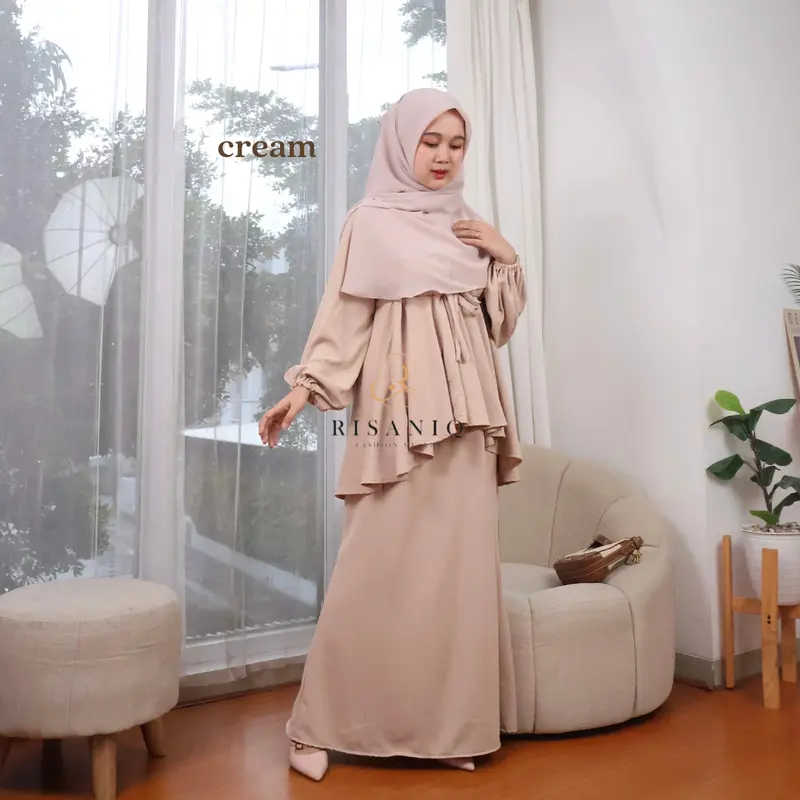 Raya Set Rok by Risaniq- Dress Set Rok Ala Malaysia- Baju Kurung Cantik dan Elegan- Atasan Set Bawahan 6