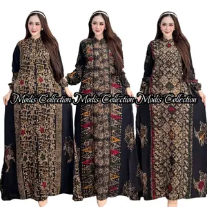 Gamis Twill Ori Full Kancing Depan Wanita Muslim Busui Friendly Model Maxi Tunik Lingkar Dada 115 cm Bahan Santung Premium Katun Kain Tebal Ujung Lengan Tangan Berkaret Model Kerah Leher U Neck Panjang Dress Semata Kaki Tali Samping Pinggang Kanan Kiri