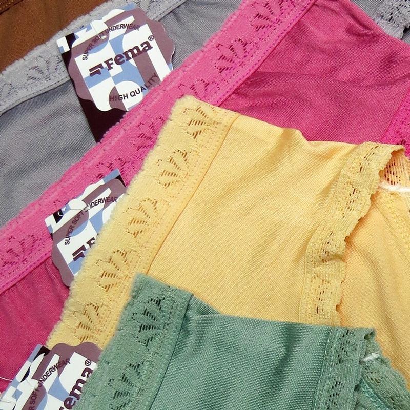 Kesyamartgrosir - 12Pcs CD Fema 883 886 Celana Dalam Wanita Katun Renda Nyaman Spandex Pita Dewasa 6