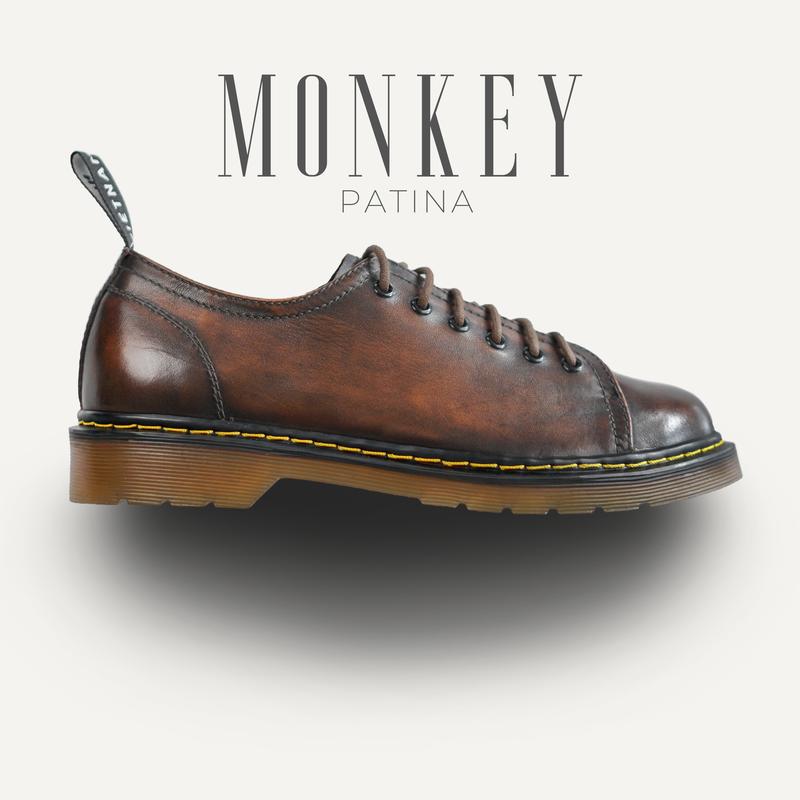 Giày da nam màu nâu MONKEY PATINA giày da bò thật cổ thấp doctor nam tính workwear TONKIN 
