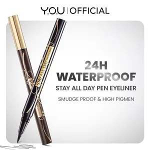 YOU Stay All Day Pen Eyeliner Smudge Proof & High Pigment Kosmetik Makeup Mata Hitam Waterproof Tahan Lama Hingga 24 Jam Liquid Lasting