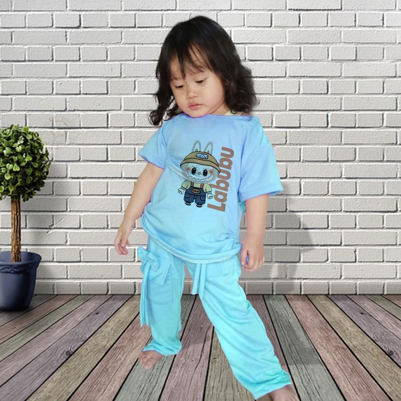 Setelan Anak Perempuan Labubu Bahan Baby Terry Baju Setelan Anak Perempuan Labubu Parsel 7