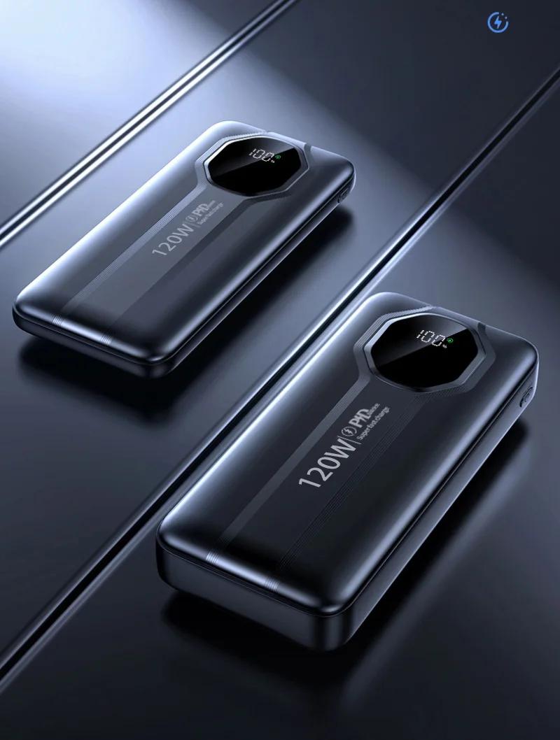 2026 new mobile power supply 20000mAh ultra-large capacity mobile power supply built-in USB data cable ultra-fast charging 120W portable power bank