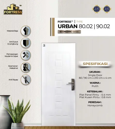 PINTU FORTRESS TYPE URBAN 80 90 PUTIH - JABODETABEK 0