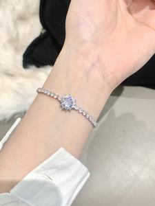 Gelang  Kepingan Salji, Rekaan Kepingan Salji Aloi S925, Penutupan Tali Serut Boleh Laras, Bahan Aloi Perak 925 Sterling