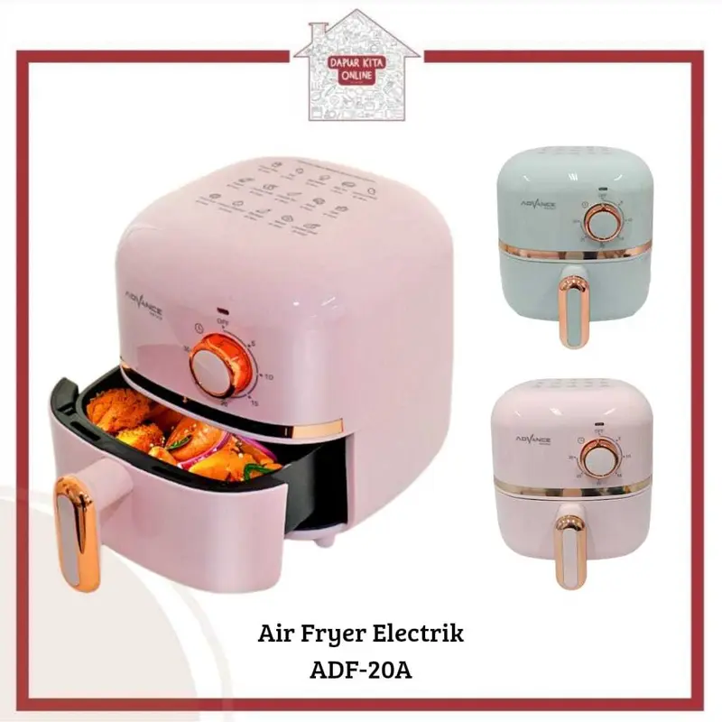 Advance ADF-20A Mesin Penggoreng Tanpa Minyak 2 Liter Hijau/Pink - Merah, Wadah Fryer 0