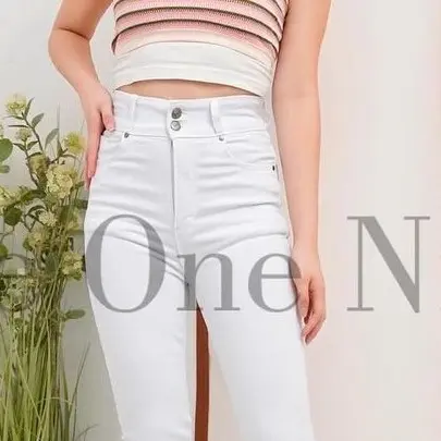 Hw Cutbray Jeans Cyenna Kancing 2 Warna Putih Size 27-34 Wanita Celana Panjang Denim Cewek 2