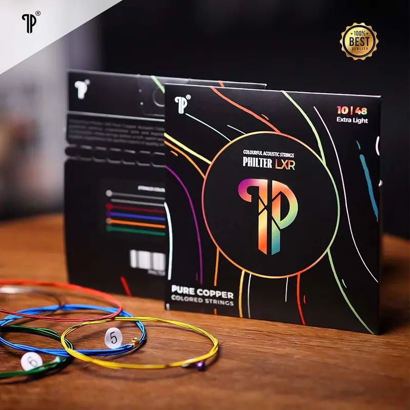 Senar Gitar Akustik Warna Warni PHILTER LXR Original Pure Copper Rich Warm Sound 0