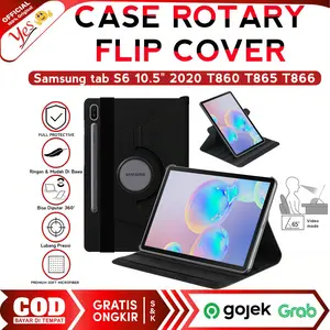 Case For Samsung tab S6 10.5 T860 T865 2019 Flip Cover Rotary 360 Full Protection Leather Case Standing Casing Kulit Premium