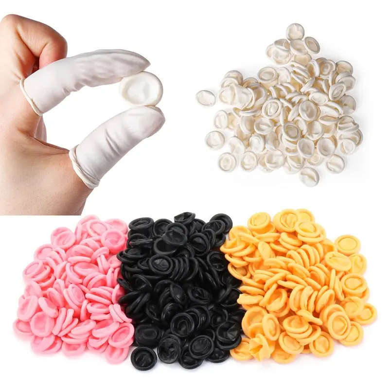 Găng Tay Cao Su Cots Ngón Tay Cao Su Dùng Một Lần, Chống Trượt, Găng Tay Bảo Vệ Đầu Ngón Tay 100 / 300 CÁI 0