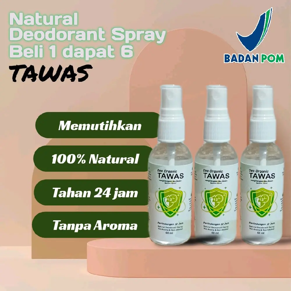 Promo isi 6 Natural Deodoran Tawas Spray Natural Deo Organic 60ml