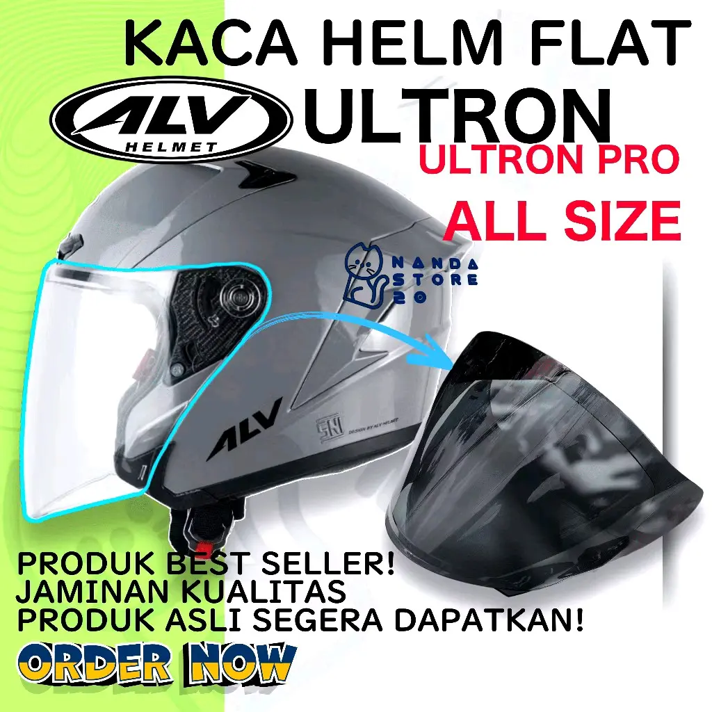 Kaca Helm ALV ULTRON Visor venom open flat datar gratis rachet visor
