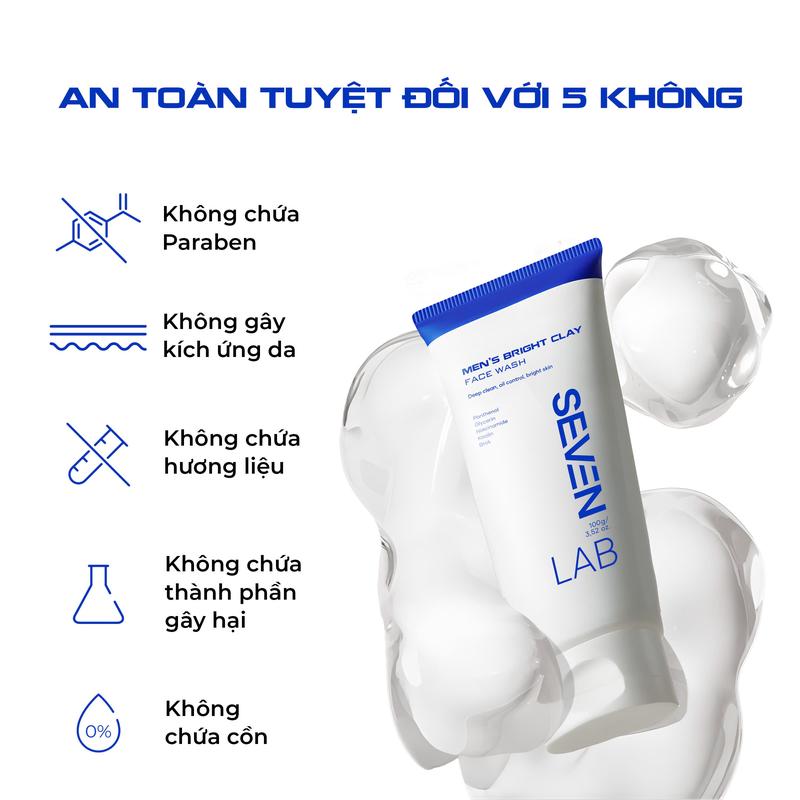 Combo serum dưỡng trắng da và sữa rửa mặt ngừa mụn nam giới SEVENLAB hỗ trợ kiểm soát dầu, ngăn ngừa mụn, mờ thâm, sáng da vượt trội 9