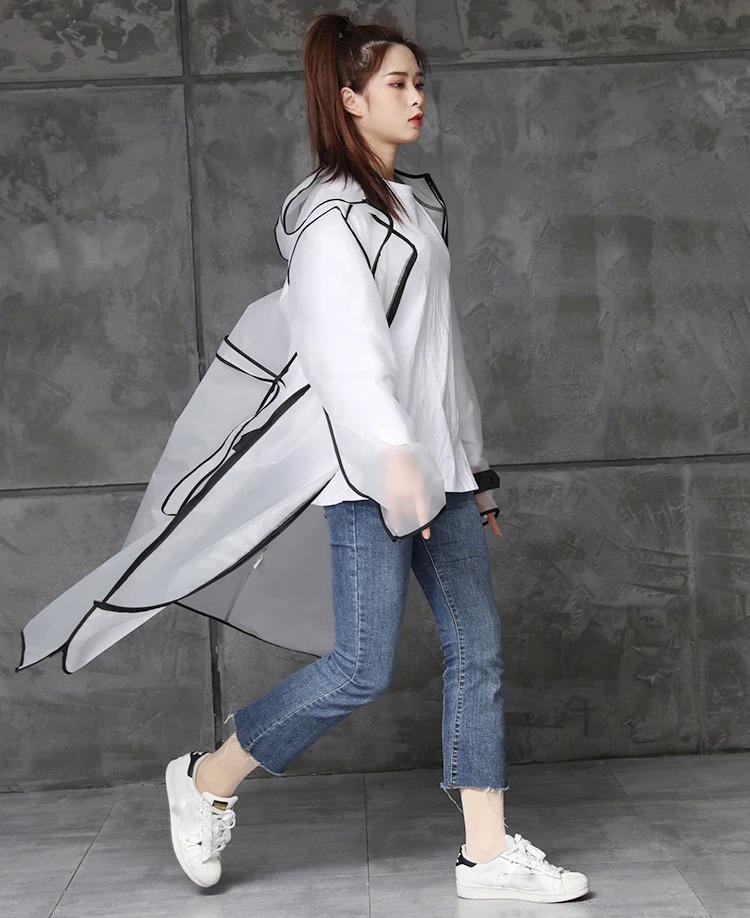 Product Introduction of Adult Long Transparent Waterproof Raincoat Women Rain Coat Men poncho Waistband Hooded Rain Jacket For Hiking Cycling Rainwear 10