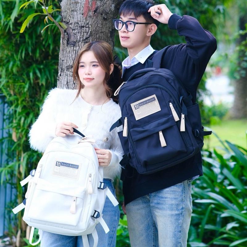  balo vải 2 khoá cạnh thời trang giá rẻ có ngăn đựng laptop có thể đi học đi làm đi du lịch 