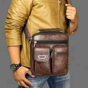 POLO AMSTAR Tas Selempang Pria Kulit Premium Anti Air Tas Selempang Bahu Slingbag PU Leather Original Tas Kantor Tas Cowok