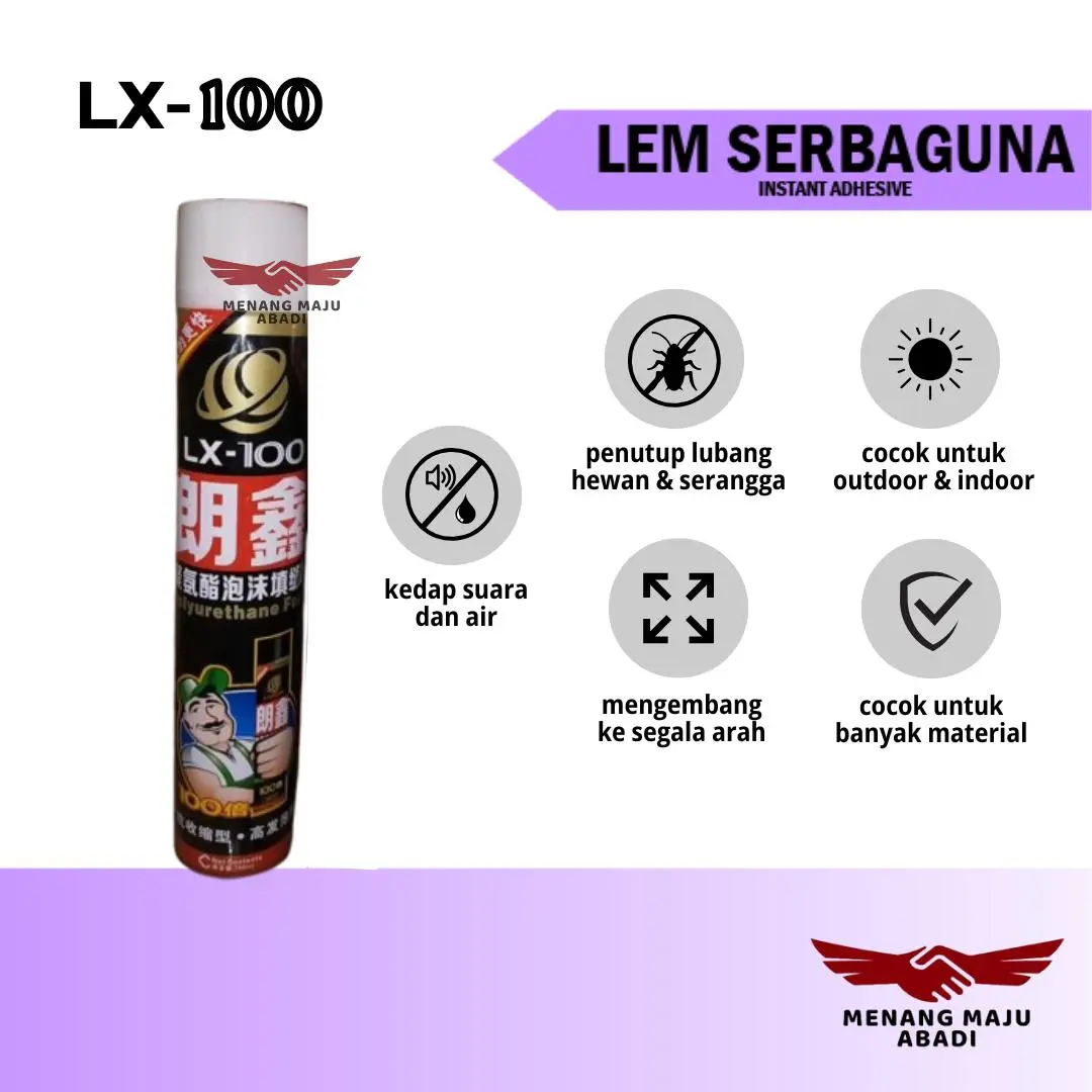 PU Foam LX-100 Pengisi Celah Sealant Spray 750ml Polyurethane Foam