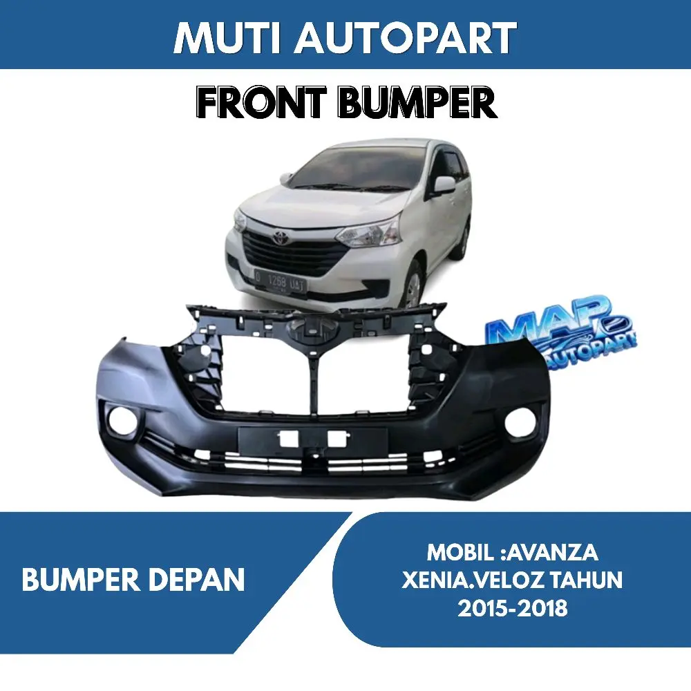 MUTI AUTOPART Bumper Depan Avanza Xenia Veloz Tahun 2015-2018 untuk Mobil Avanza Xenia Veloz Tahun 2015-2018
