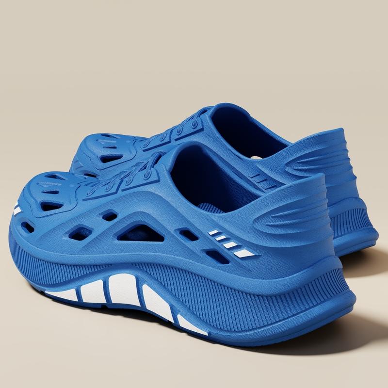 Golden&ToeSpot Sepatu Kasual Pria Biru Desain Berlubang Tahan Lama Tidak berbau Ventilasi Baik Tali Sepatu Mudah Dipakai Bahan Ringan Nyaman untuk Aktivitas Sehari hari Indoor dan Outdoor 202601035232