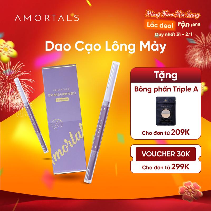 Dao Tỉa Lông Mày 2 Đầu Amortals Chính Hãng Dao 2 Lưỡi Không Rỉ Tiện Lợi Dễ Tạo Dáng Lưỡi Siêu Mỏng Có Lưới Macro Không Gây Trầy Xước Kích Ứng Bền Gọn Nhẹ An Toàn Cho Da Nhạy Cảm