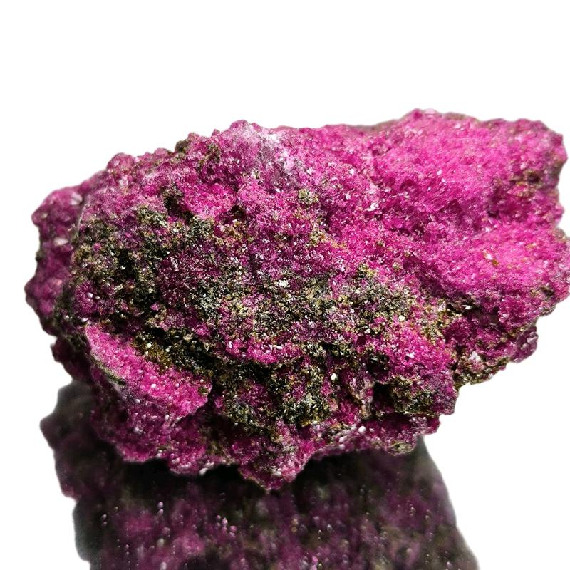 Very unique piece! Natural coarse red corundum and phlogo mineral powder ruby raw stone very shiny! Code 7 2