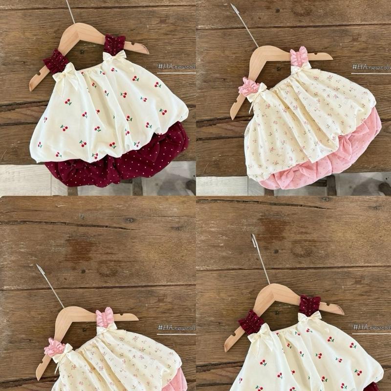 [5-18kg] -[XMGY]Set bộ áo 2s bản to kèm quần dáng bí ngô cho bé gái xinh xắn, mềm mát[A601]