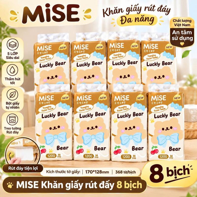COMBO 8 BỊCH MISE + TẶNG 8 MÓC TREO | MỀM MỊN – THẤM HÚT TỐT – TREO GỌN, LẤY NHANH, DÙNG CỰC TIỆN,CẢ NHÀ CẦN GIẤY – MISE LO HẾT