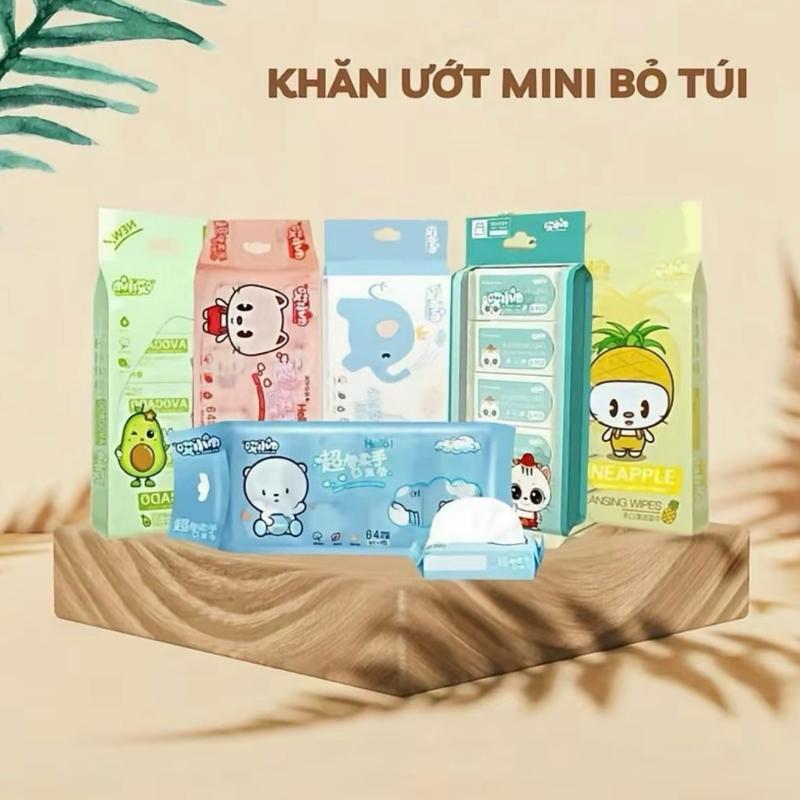 ￼COMBO 5 Gói Khăn Ướt Mini (40 Gói Nhỏ) - Khăn Giấy Ướt Bỏ Túi Tiện Lợi, Dùng Khi Du Lịch, Đi Chơi, Công Tác